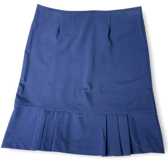 N Touch Dresses & Skirts - N Touch Vintage Casual Pleated Hem Pencil Skirt Back Zip Stretchy Size 14 Blue